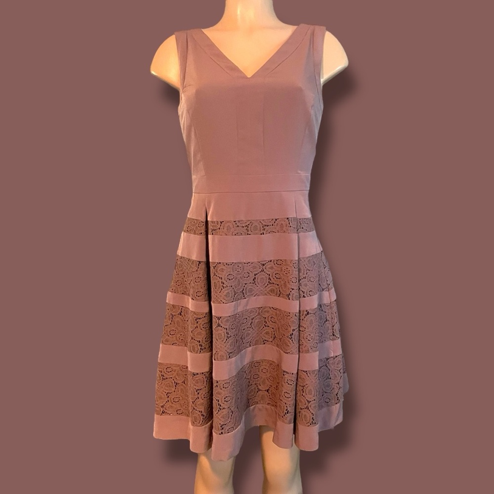 The Limited Mauve A-Line Midi Dress with Cap Sleeves